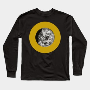 Halloween Moon, Symbols, Portents, Omens, and Signs - Black and Golden Ochre Variation Long Sleeve T-Shirt